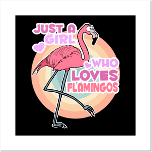 Just a Girl who loves Flamingos Posters and Art